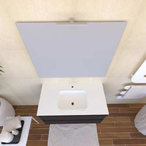 Mobile bagno sospeso House 90x50hx45,5 cm con lavabo a incasso bianco
