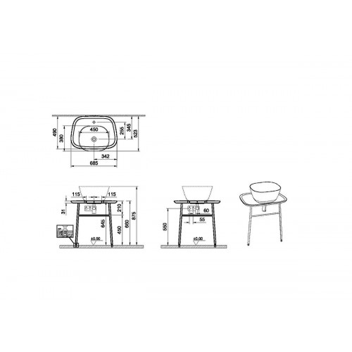 Mobile per lavabo sospeso basso 70 cm Plural bianco Vitra