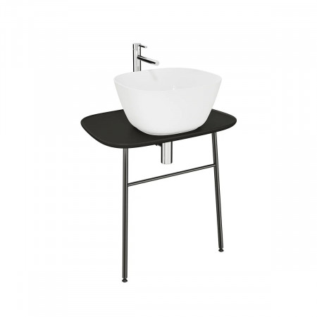 Mobile per lavabo sospeso basso 70 cm Plural nero opaco Vitra