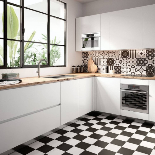 Patchwork B&W Black 20x20 cm - Ceramica Sant'Agostino