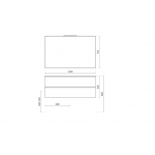Mobile bagno sospeso House 120x50hx45,5 cm con lavabo a incasso bianco