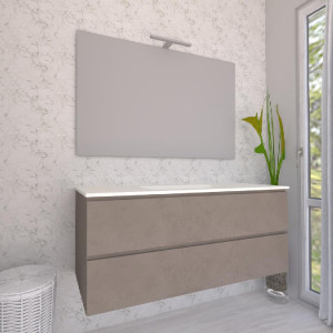 Mobile bagno sospeso House 120x50hx45,5 cm con lavabo a incasso bianco 2