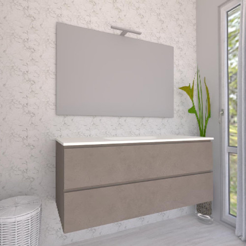 Mobile bagno sospeso House 120x50hx45,5 cm con lavabo a incasso bianco