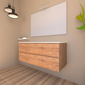 Mobile bagno sospeso House 120x50hx45,5 cm con lavabo a incasso bianco 2