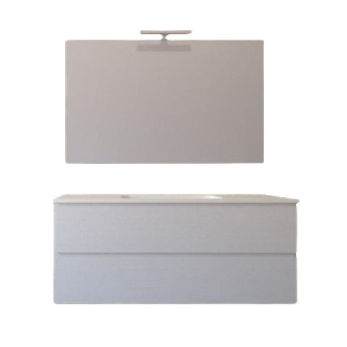 Mobile bagno sospeso House 120x50hx45,5 cm con lavabo a incasso bianco