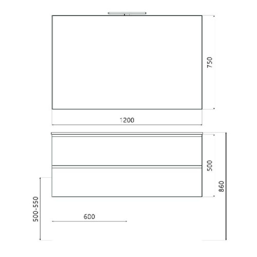 Mobile bagno sospeso House 120x50hx45,5 cm con lavabo a incasso bianco