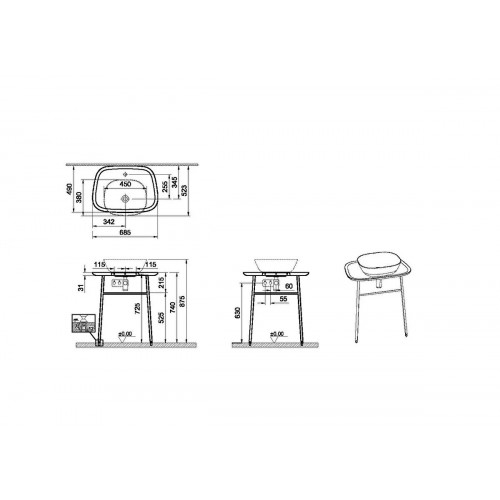 Mobile per lavabo sospeso alto Plural bianco opaco Vitra