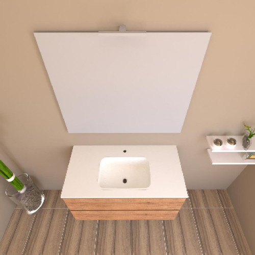 Mobile bagno sospeso House 90x50hx45,5 cm con lavabo a incasso bianco