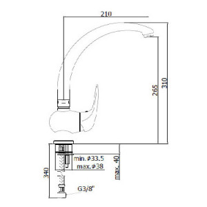 Miscelatore lavello monoforo con canna orientabile Duemila - Paffoni 2
