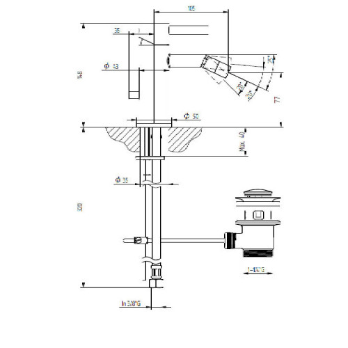 Miscelatore bidet monoforo Bambù cromo - Bellosta