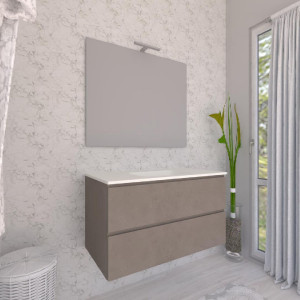 Mobile bagno sospeso House 90x50hx45,5 cm con lavabo a incasso bianco 2