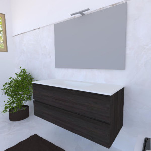 Mobile bagno sospeso House 120x50hx45,5 cm con lavabo a incasso bianco 2