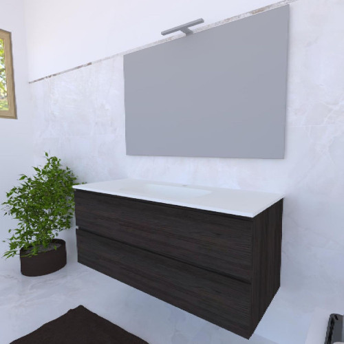 Mobile bagno sospeso House 120x50hx45,5 cm con lavabo a incasso bianco