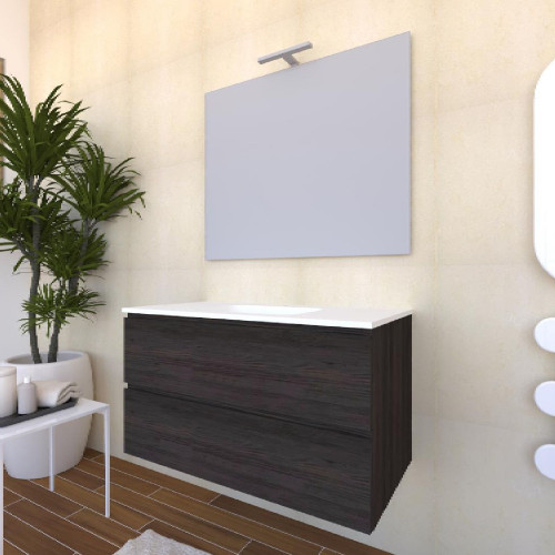 Mobile bagno sospeso House 90x50hx45,5 cm con lavabo a incasso bianco