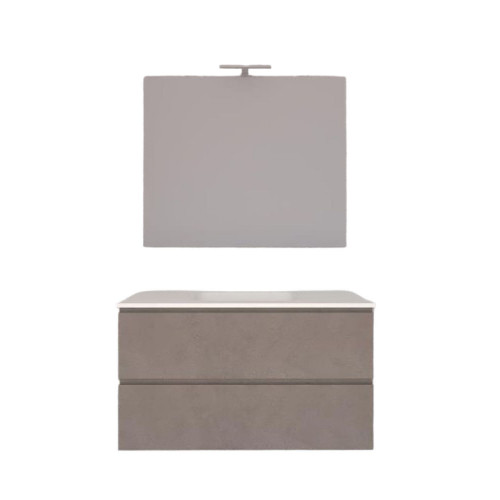 Mobile bagno sospeso House 90x50hx45,5 cm con lavabo a incasso bianco