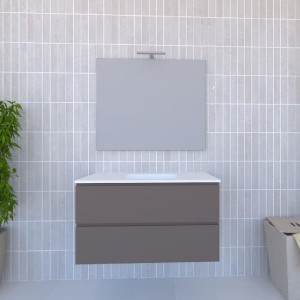 Mobile bagno sospeso House 90x50hx45,5 cm con lavabo a incasso bianco