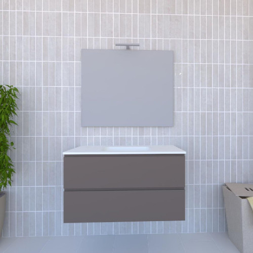 Mobile bagno sospeso House 90x50hx45,5 cm con lavabo a incasso bianco