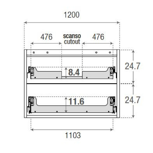 Mobile bagno sospeso House 120x50hx45,5 cm con lavabo a incasso bianco