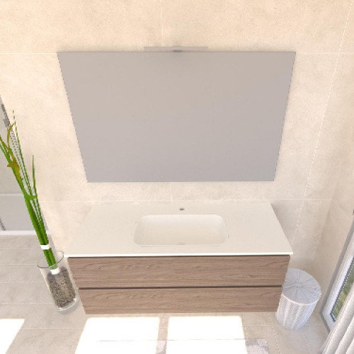 Mobile bagno sospeso House 120x50hx45,5 cm con lavabo a incasso bianco