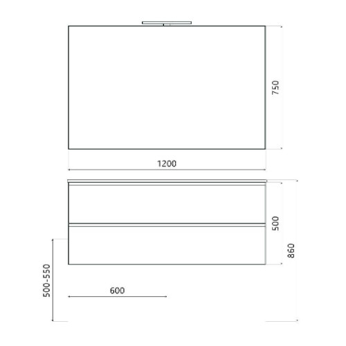 Mobile bagno sospeso House 120x50hx45,5 cm con lavabo a incasso bianco