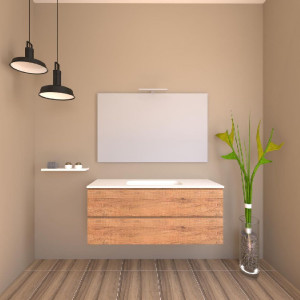Mobile bagno sospeso House 120x50hx45,5 cm con lavabo a incasso bianco