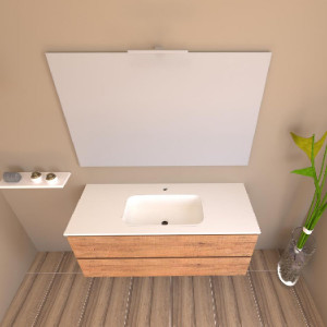 Mobile bagno sospeso House 120x50hx45,5 cm con lavabo a incasso bianco 2