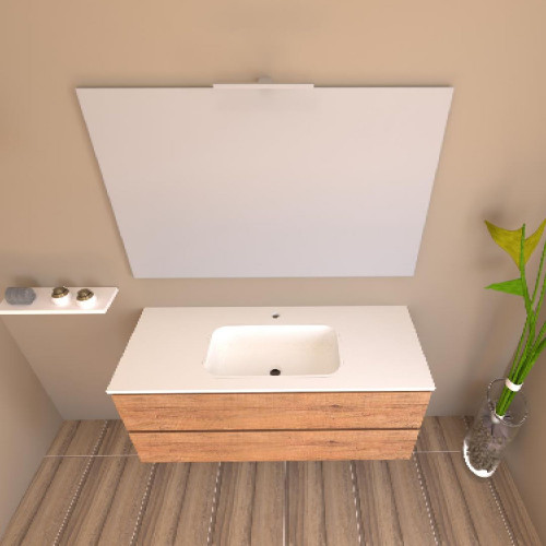 Mobile bagno sospeso House 120x50hx45,5 cm con lavabo a incasso bianco