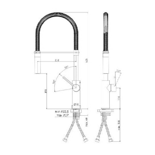 Miscelatore lavello con canna orientabile professional Light cromo - P