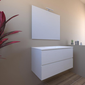 Mobile bagno sospeso House 90x50hx45,5 cm con lavabo a incasso bianco 2