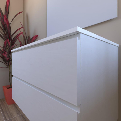 Mobile bagno sospeso House 90x50hx45,5 cm con lavabo a incasso bianco