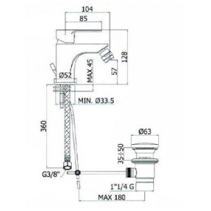 Miscelatore bidet con scarico automatico Blu cromo - Paffoni 2