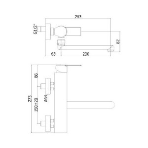 Miscelatore monocomando lavello a parete Tango cromo - Paffoni 2