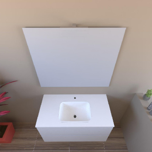 Mobile bagno sospeso House 90x50hx45,5 cm con lavabo a incasso bianco