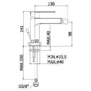 Miscelatore bidet senza scarico Tango cromo - Paffoni 2