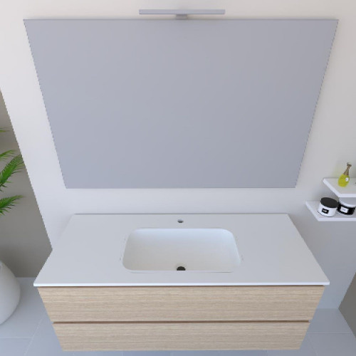 Mobile bagno sospeso House 120x50hx45,5 cm con lavabo a incasso bianco