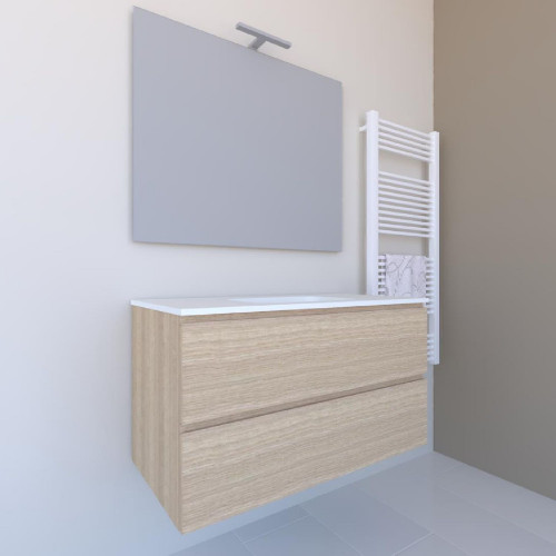 Mobile bagno sospeso House 90x50hx45,5 cm con lavabo a incasso bianco