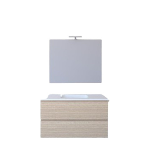 Mobile bagno sospeso House 90x50hx45,5 cm con lavabo a incasso bianco