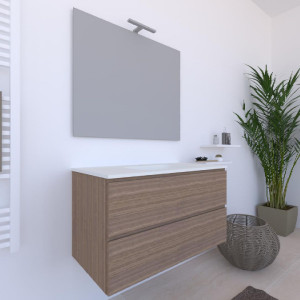 Mobile bagno sospeso House 90x50hx45,5 cm con lavabo a incasso bianco 2