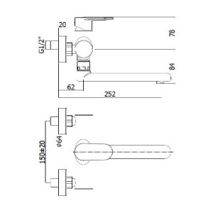 Miscelatore lavello a parete Candy cromo - Paffoni 2