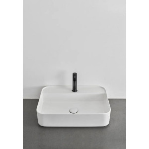 Lavabo da appoggio rettangolare monoforo Shui Comfort 60x43 cm bianco