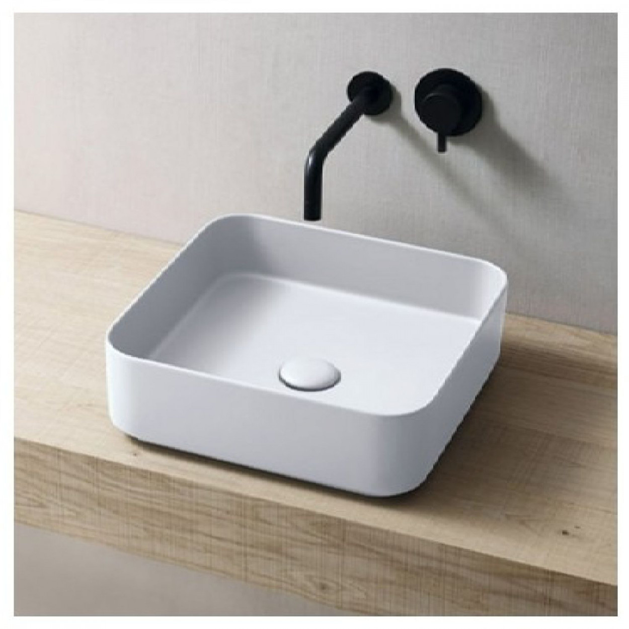 Lavabo da appoggio quadrato Shui Comfort 40x40 cm bianco lucido - Cera