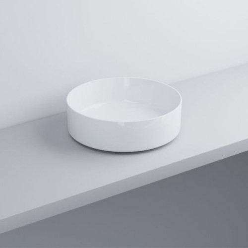 Lavabo da appoggio tondo Shui Comfort 40x40x12,5 cm bianco lucido - Ce