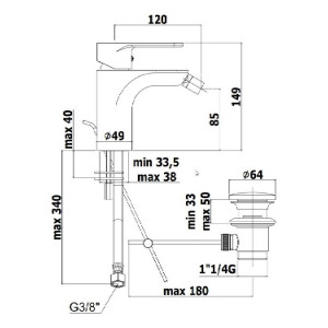 Miscelatore bidet con scarico click-clac Green cromo - Paffoni 2