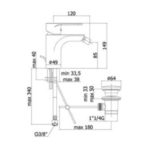 Miscelatore bidet con scarico automatico Green cromo - Paffoni 2