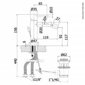 Miscelatore bidet con scarico automatico Steel acciaio inox - Paffoni 2