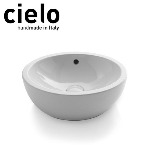 Lavabo da appoggio con troppo pieno Shui 42 cm bianco lucido - Ceramic