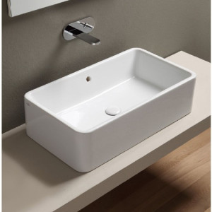 Lavabo da appoggio Shui 60x42 cm bianco lucido - Ceramica Cielo