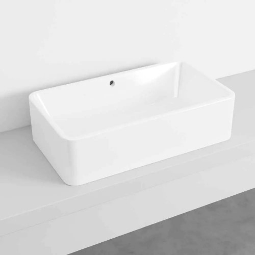 Lavabo da appoggio rettangolare 75x42 cm Shui - Ceramica Cielo