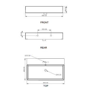 Lavabo da Appoggio Monoforo 80 cm Zenith Bianco Lucido - GSG Ceramic 2
