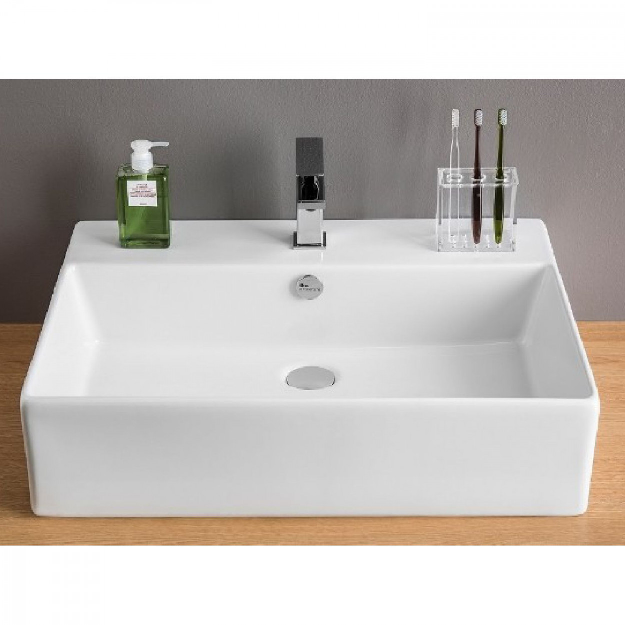 Lavabo da appoggio 65x48 cm Quadro bianco lucido - Artceram